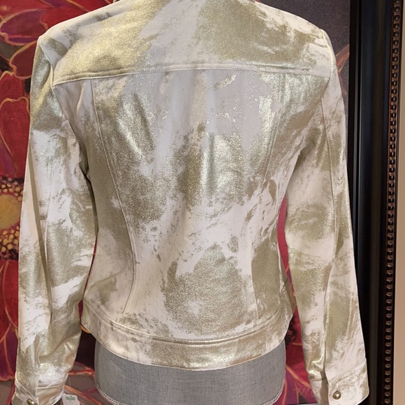 😎 Cool & Fun | White & Gold Jean Jacket 😎 - Picture 6 of 12
